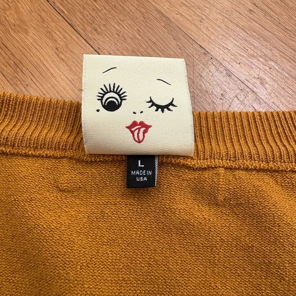 MISS LADYBUG-Mustard Yellow Crop Cardigan - Picture 5 of 6